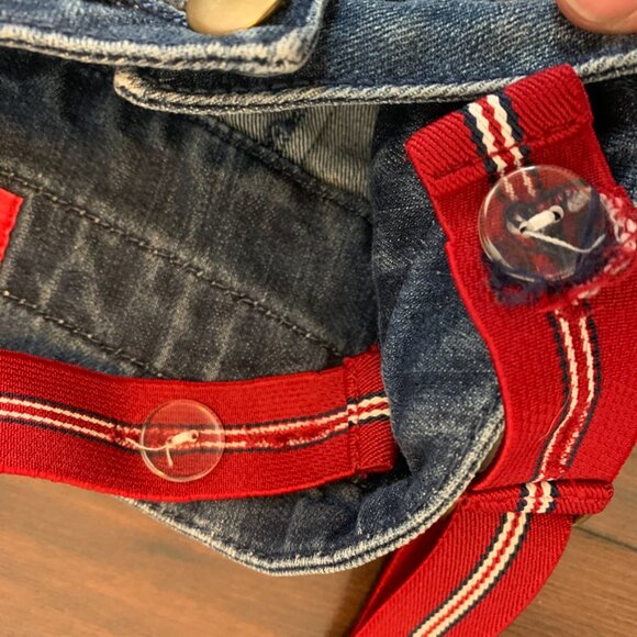 Forever 21 Denim Mini Skirt With Red Suspenders - Picture 11 of 12